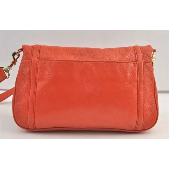 Authentic TORY BURCH Vintage Amanda Leather Shoulder Crossbody Bag Orange 9019J - Picture 3 of 16